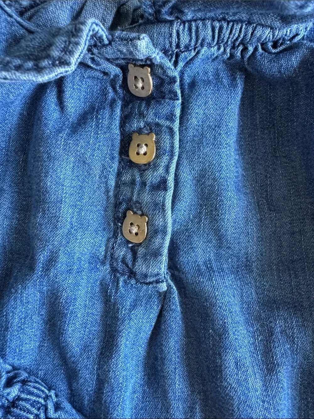 Baby Gap Denim Long Sleeve Top and Bloomer Set - Blue